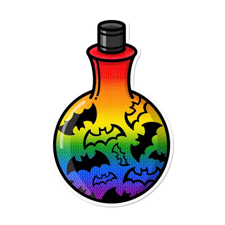 Queer Fladdermusdryck | HBTQ+ Häxig Kuslig Läskig Söt Klistermärke för wholesale av That Queer Card Co