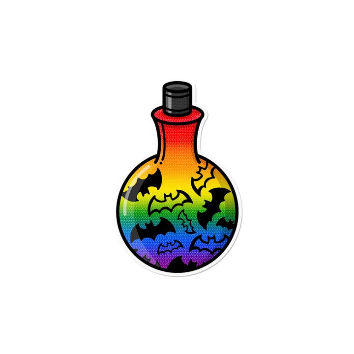 That Queer Card Co - Wholesale Sticker - Queer Bat Potion Waterproof LGBTQ+ Witchy Spooky Sticker