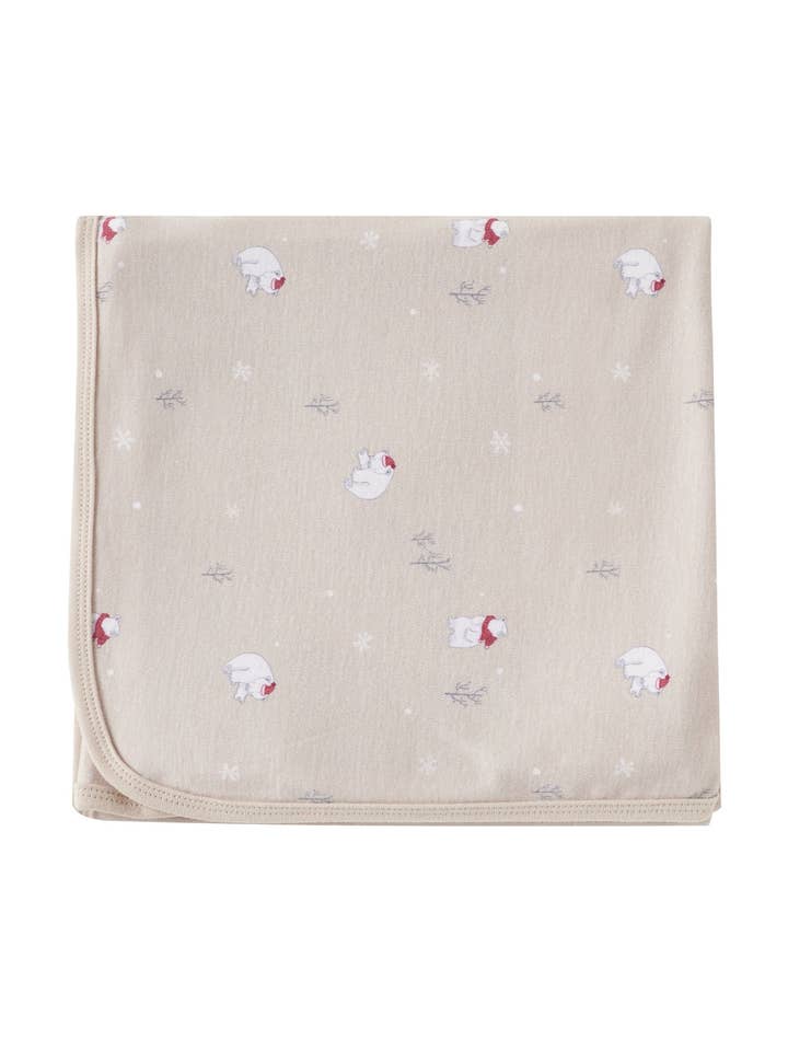 Organic Cotton Swaddle Blanket-Polar Bear for wholesale by Norsu Organic