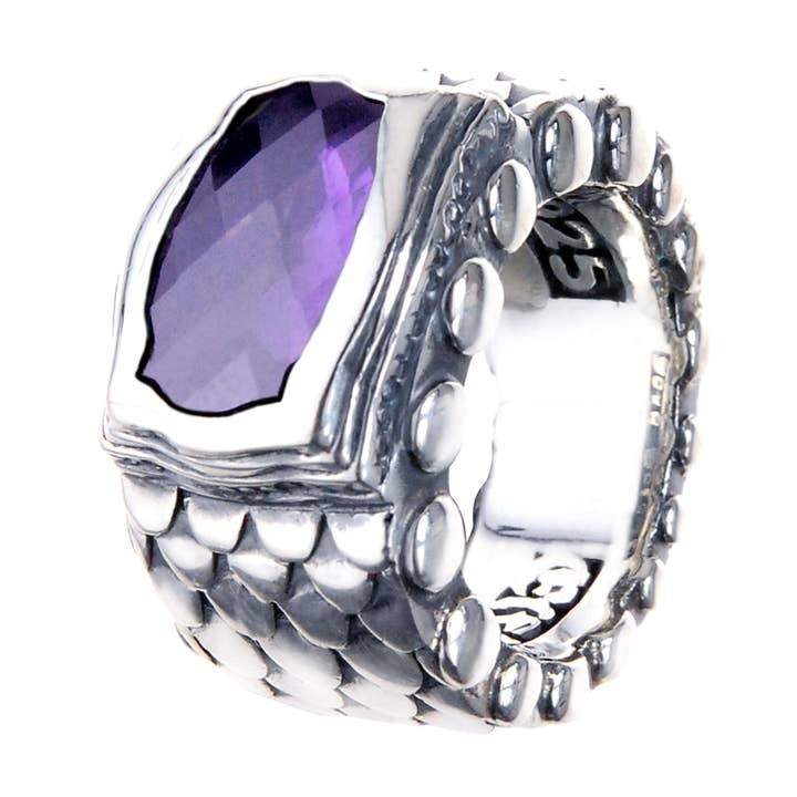 Rechteckiger Barockhalter mit Drachenwaage aus Silber für den Großhandel von ElfCraft