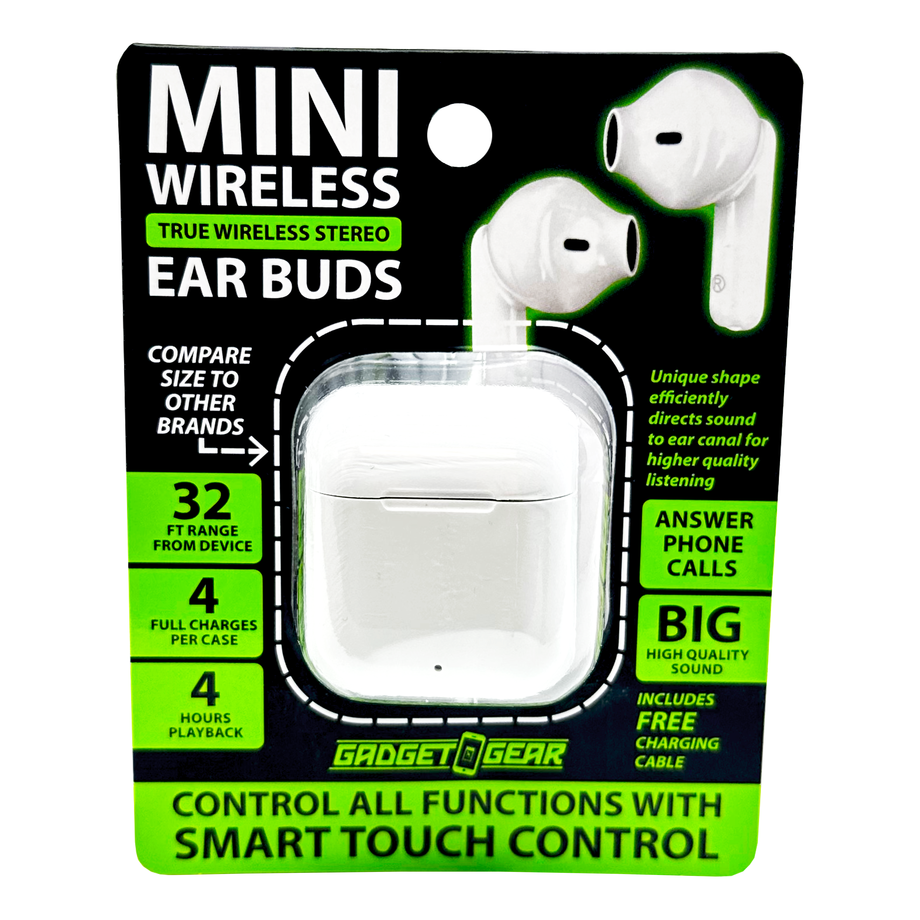 Novelty Brands - Wholesale Retailer Display - Accessories - Gadget Gear Wireless Mini Earbuds with Case - 6/Display2