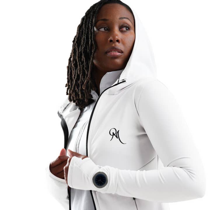Full-Zip High/Low Jacket w/ Hood-Benitoite for wholesale by OBSERVAMÉ