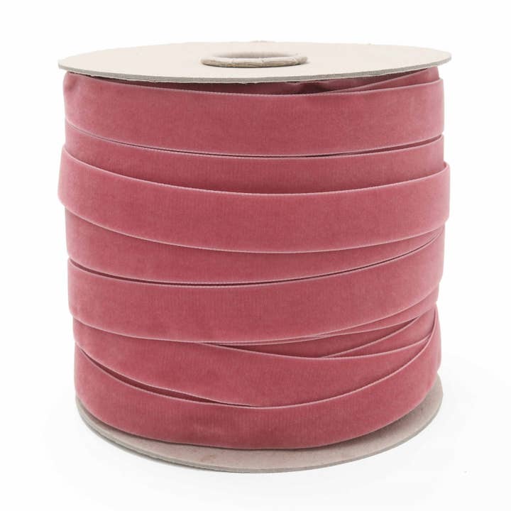 Vintage Pink Swiss Velvet Ribbon for wholesale by Such Good Supply