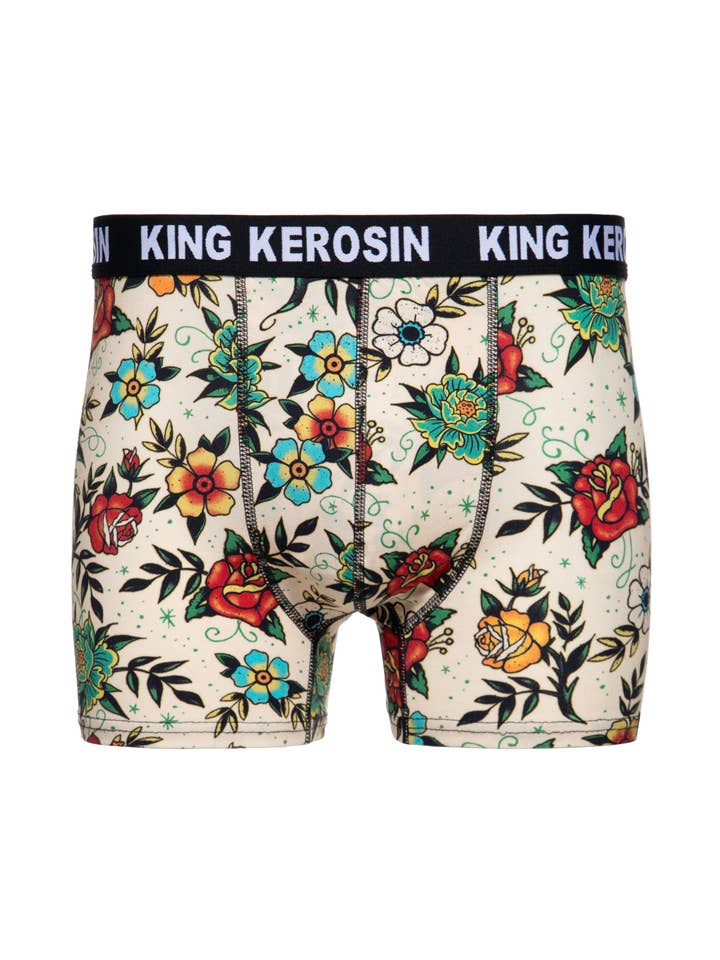 beige Boxer «Tattoo Flowers» in vendita all'ingrosso su Faire