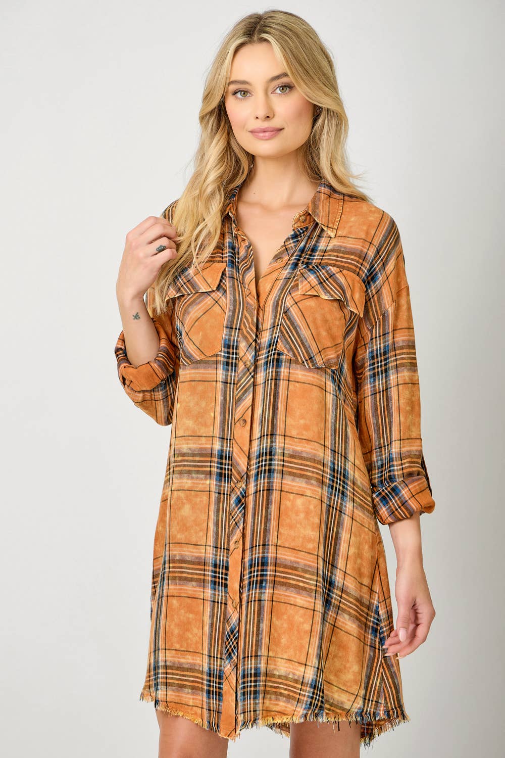 Mystree - Wholesale Dress - Women's - 61161 Washed Plaid Shirt Dress33