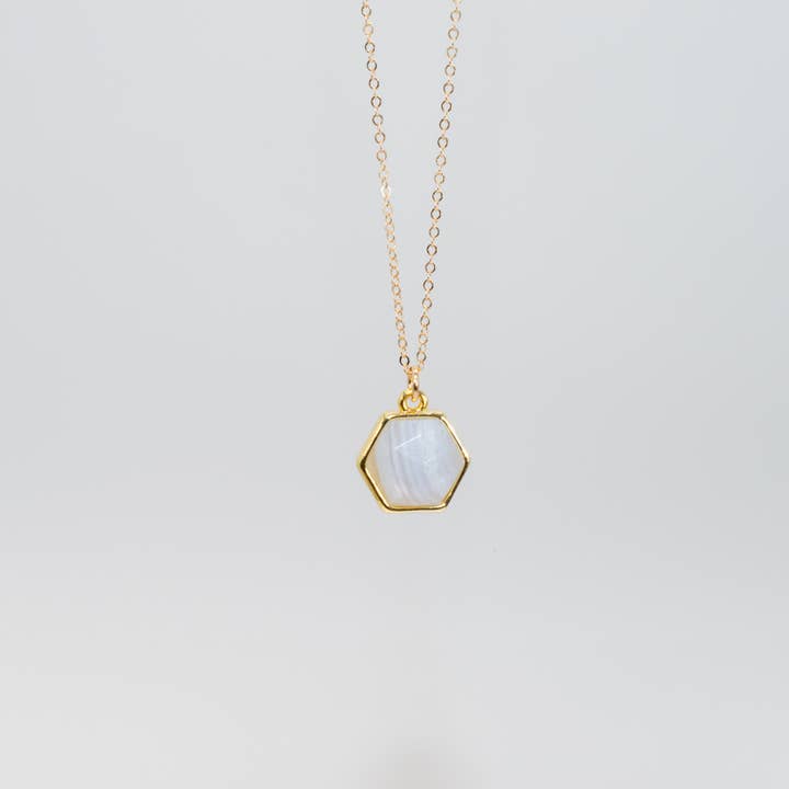 Leslie Francesca Designs - Vendita all'ingrosso Collana con ciondolo/pendaglio - Ciondolo con gemma esagonale6