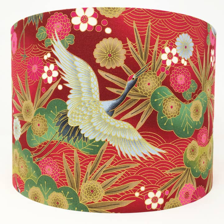 A Shade Unusual – Großhandel Lampenschirme – Japanischer Kranich-Lampenschirm (rot/gold)