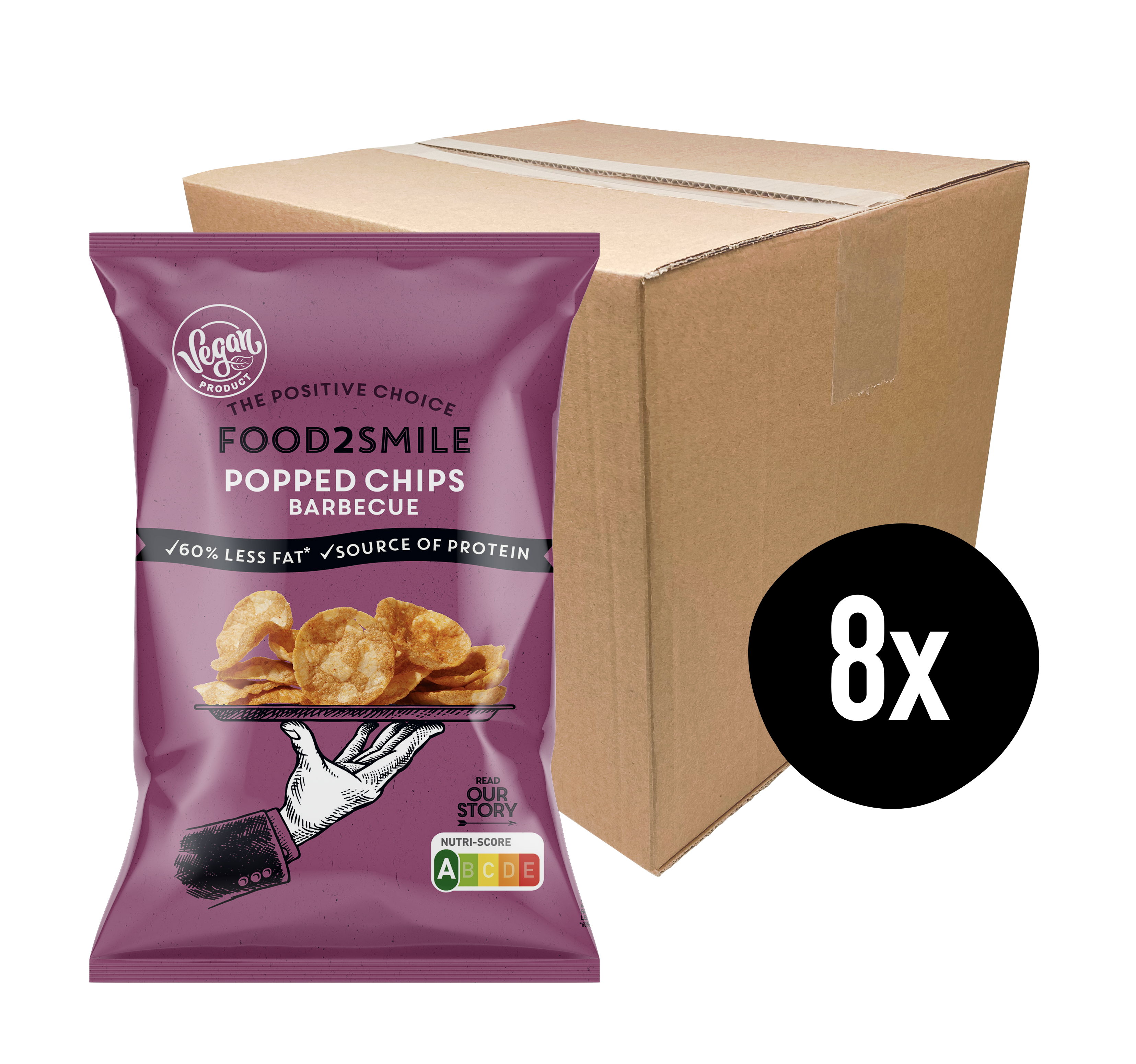 Food2Smile - Wholesale Chips - Protein Chips Barbecue | Popped Chips Barbecue 8x90 grams0