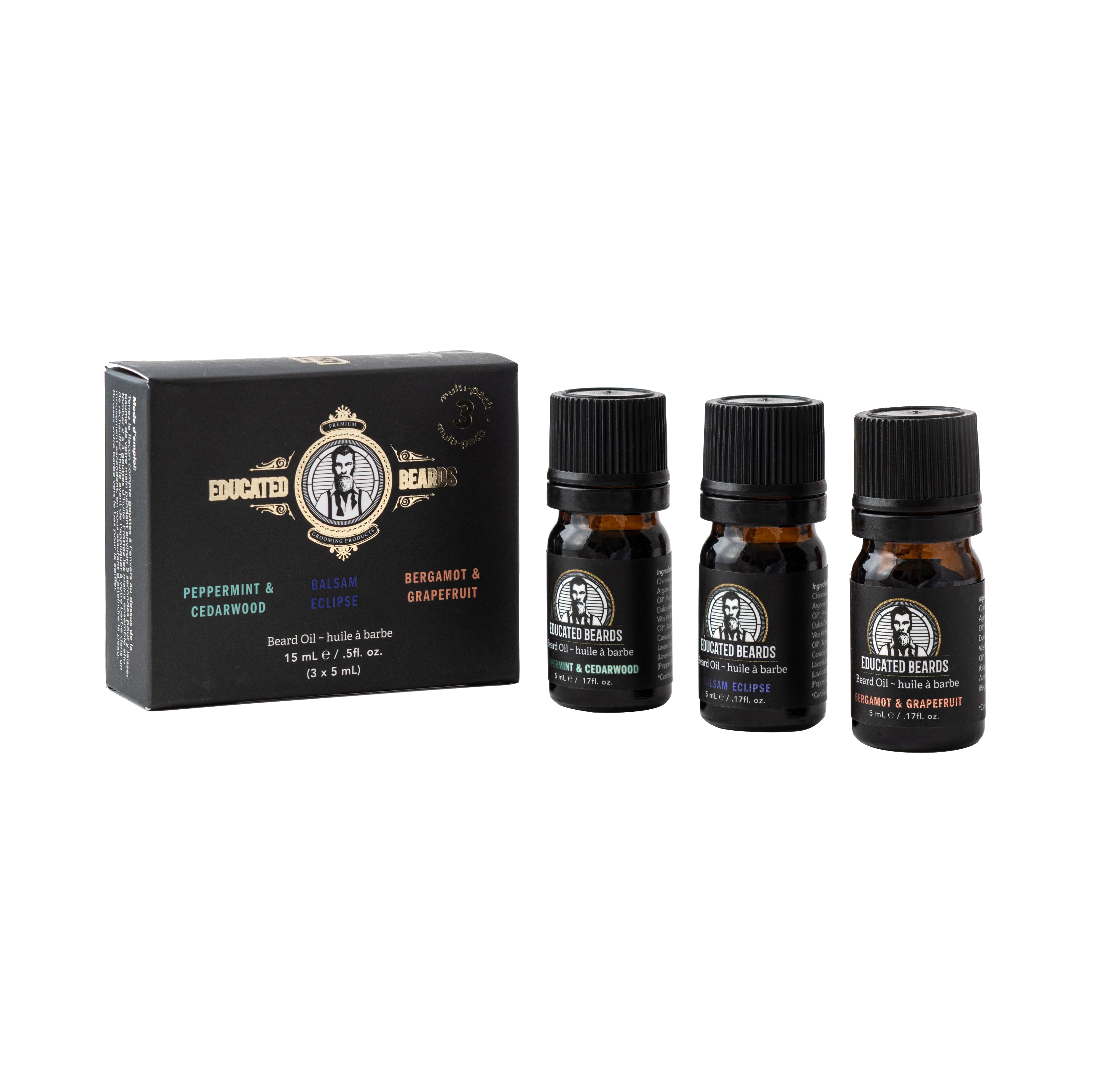 Educated Beards - Wholesale Beard Styling Product - 3 Pack Beard Oil 15ml/.51fl.oz1