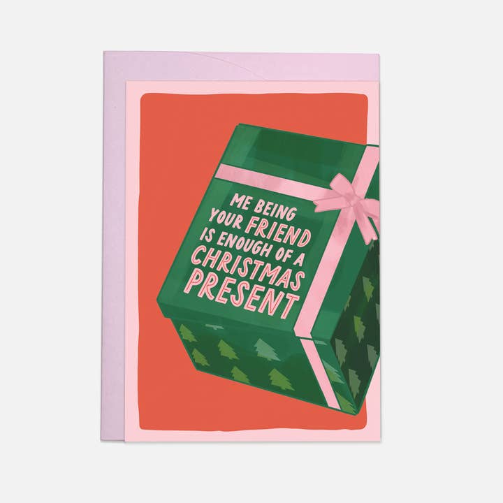 Christmas Present Friend greeting card for wholesale by Kaart Blanche