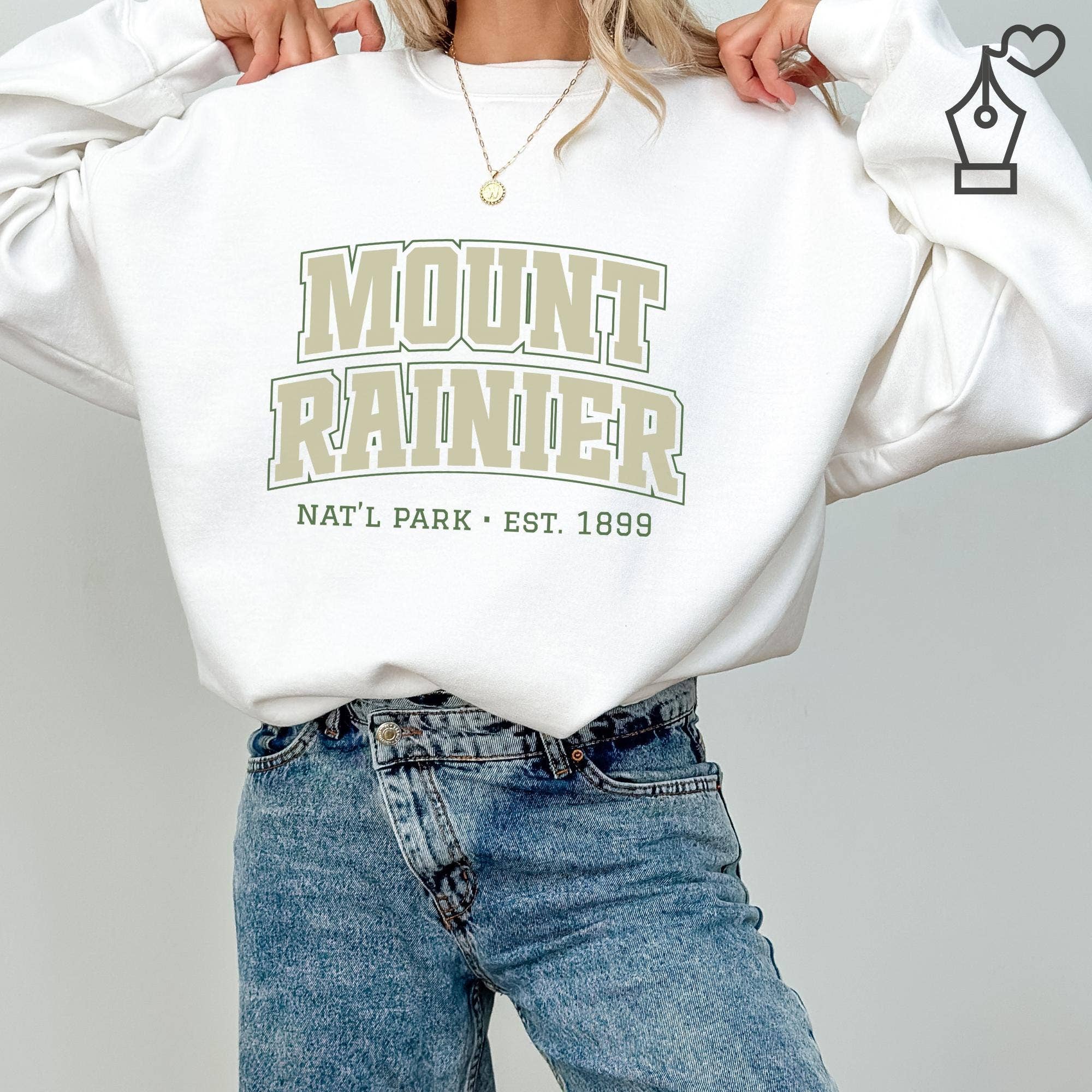 KylieBeth Designs – Großhandel Sweatshirt mit Grafikdruck – Damen – Sweatshirt mit dem Mount Rainier-Nationalpark2