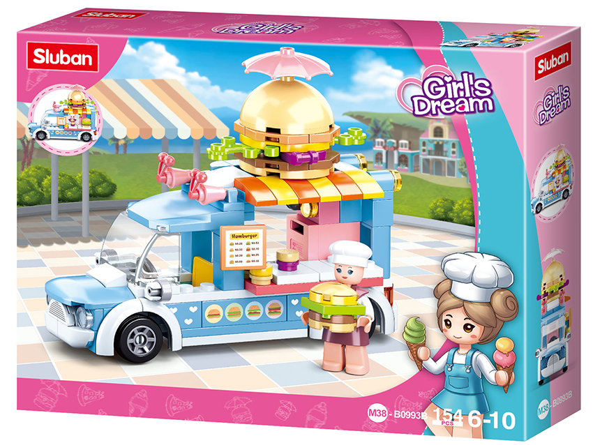 Sluban Europe BV - Wholesale Toy Set - Kids - M38-B0993B/Girl's Dream hamburger trolley1