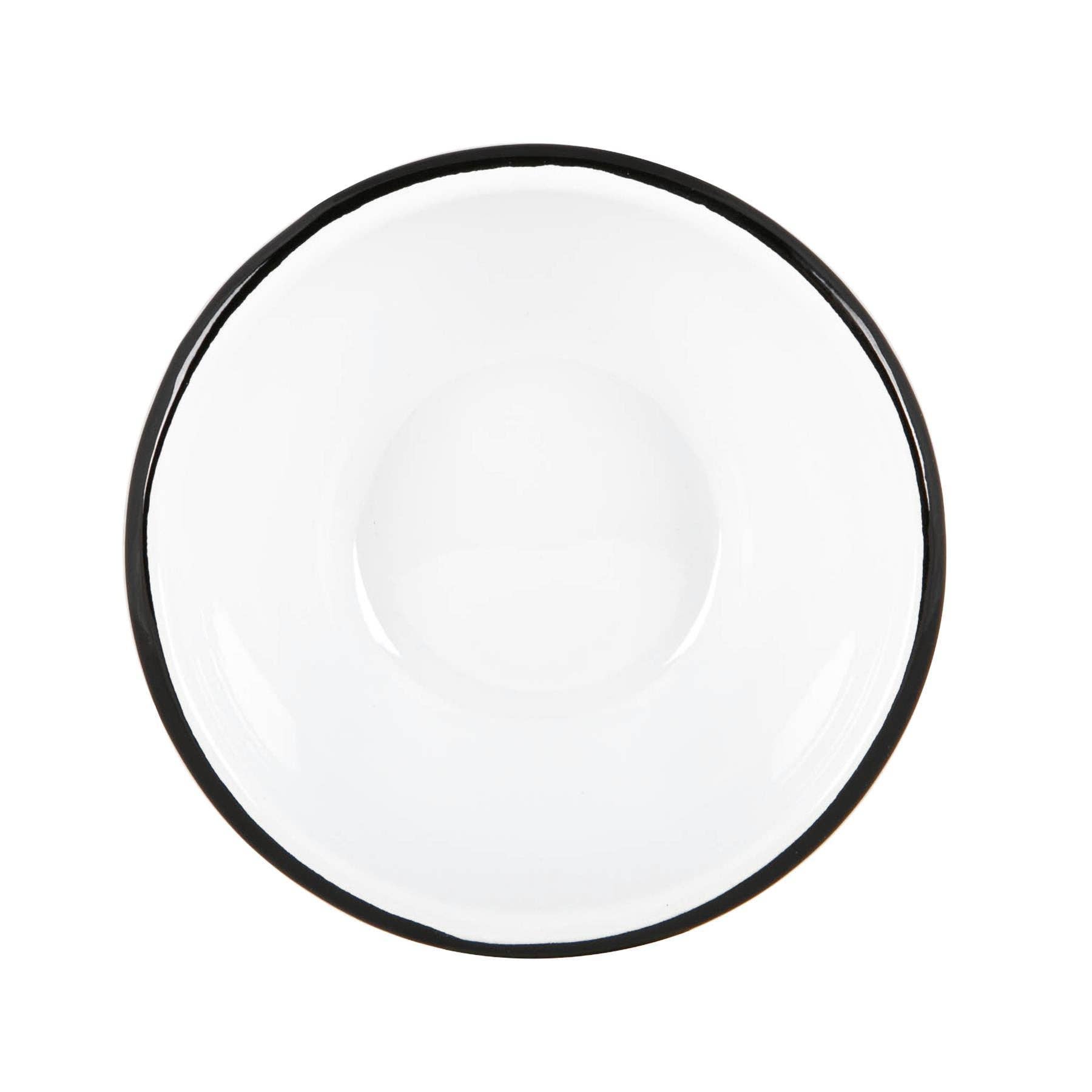 Rinkit Ltd – wholesale Bowl – Argon Tableware White Enamel Bowl - 16cm - Black6