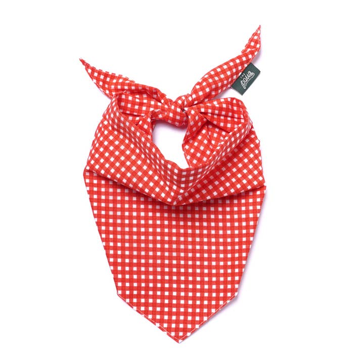 Red Gingham Dog Bandana for wholesale by The Paws