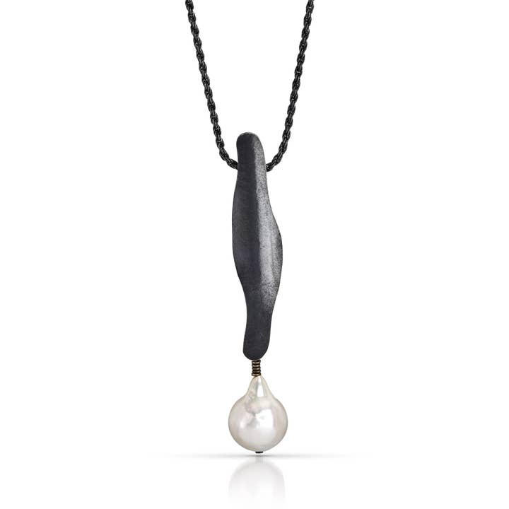Baroque Pearl Modern Pendant Necklace for wholesale by Suzanne Schwartz Jewelry
