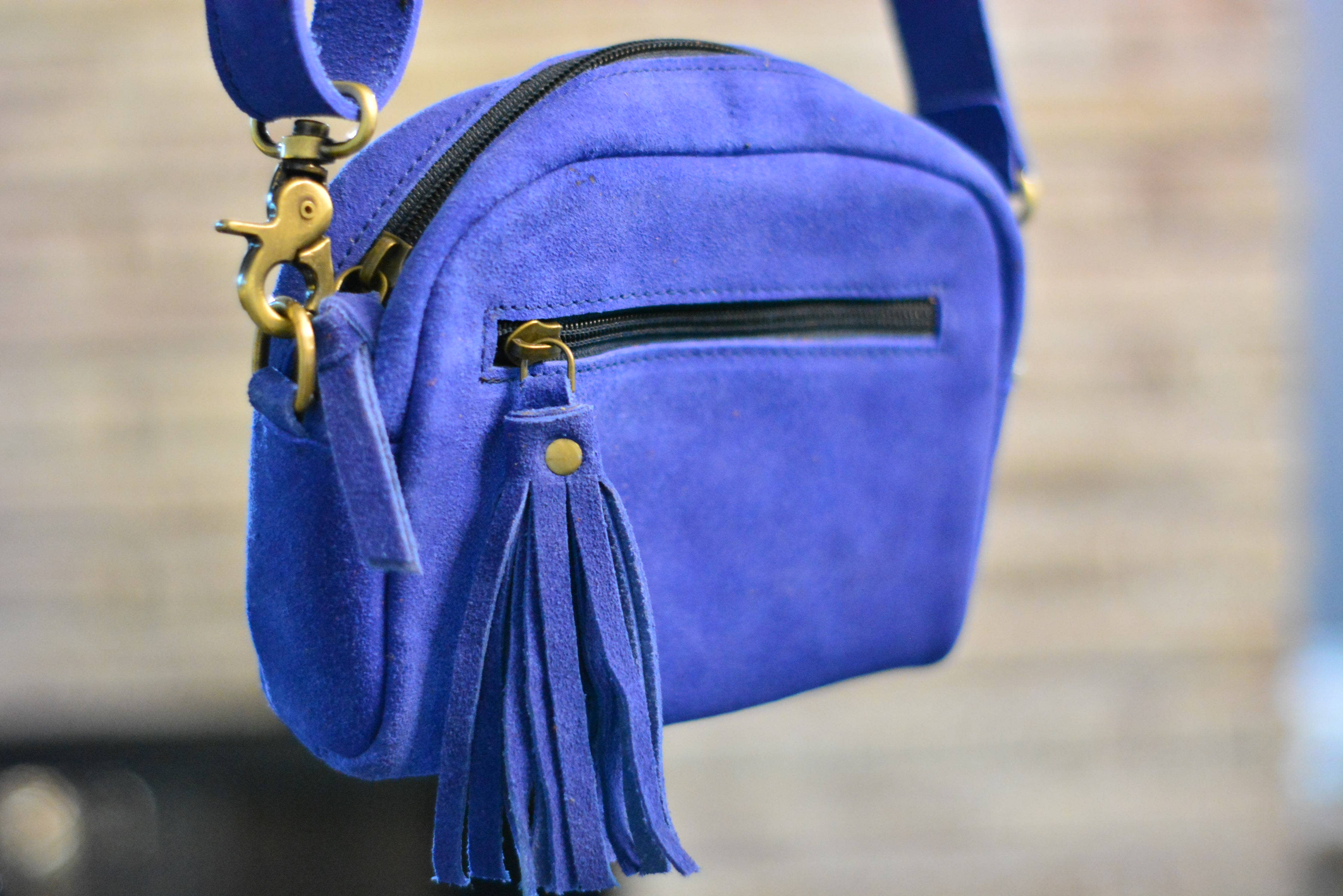 FRINGE & LUXE - Vendita all'ingrosso Borsa a tracolla - Donna - Brezza di velluto Crossbody -camoscio0