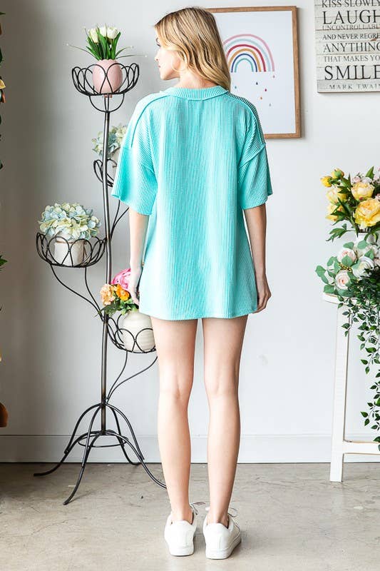 HEIMISH – wholesale Tunic – Women’s – ET7646-10 SHORT SLEEVE SOLID URBAN RIBBED TOP9