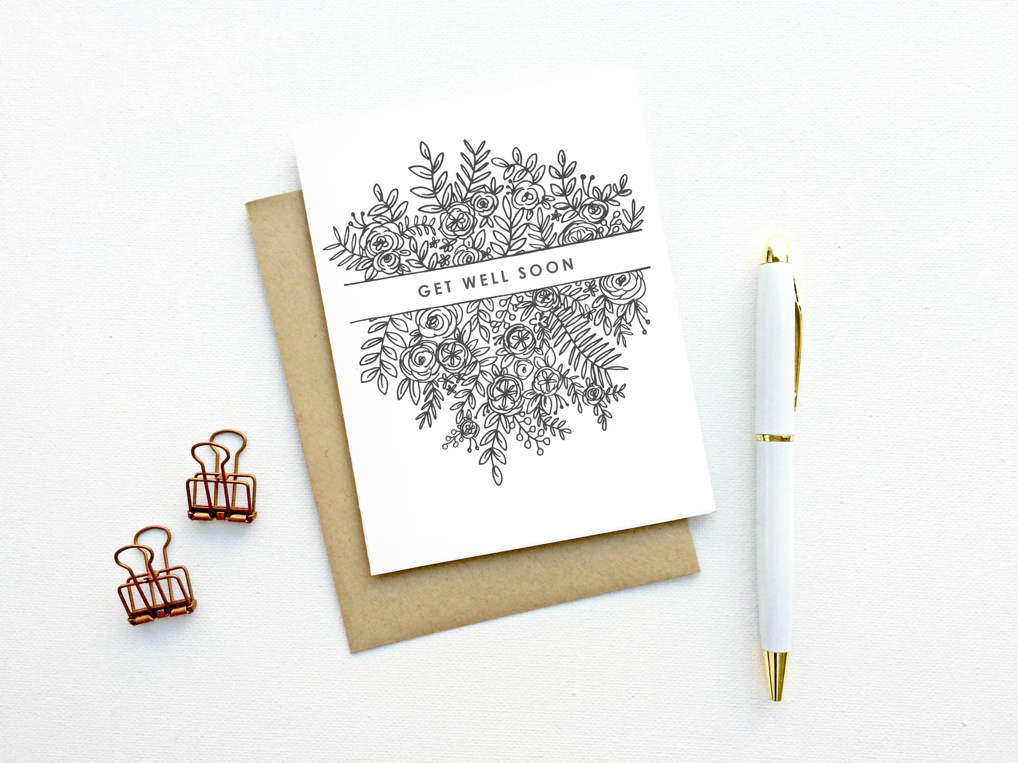 Instead of Ashes - Wholesale Get Well Card - Get Well Soon - Double Floral Design