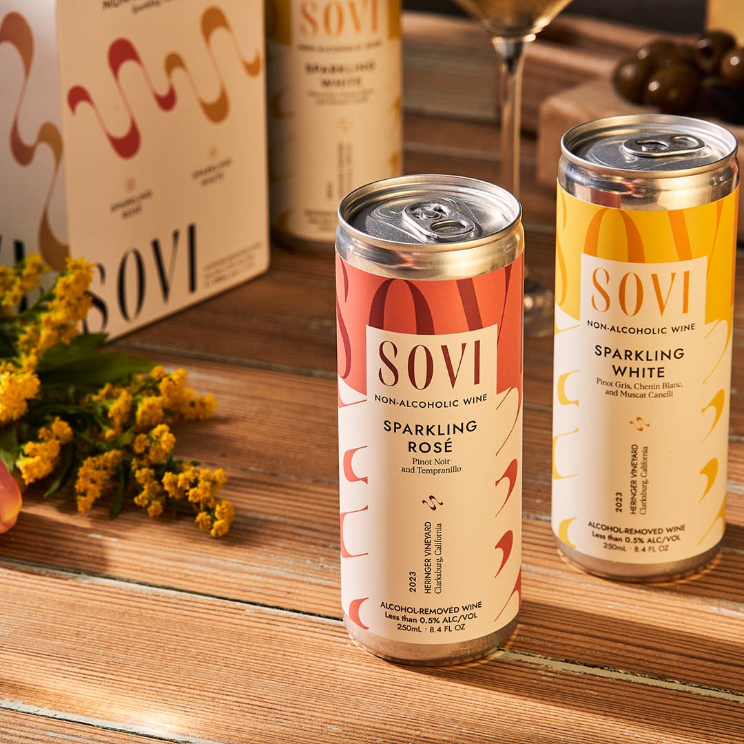 Sovi Wine Co. - Wholesale Non-Alcoholic Spirits/Wine/Beer - Sparkling Variety - 4-Pack Cans - Non-Alcoholic Wine3