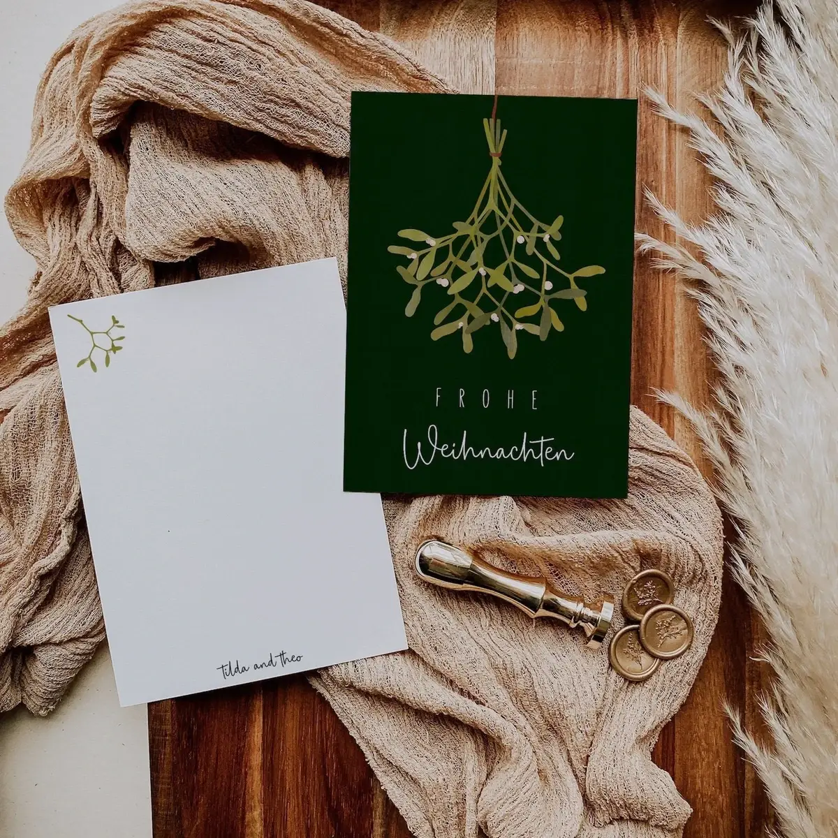 Tilda&Theo - Wholesale Christmas Card - Christmas card - mistletoe1