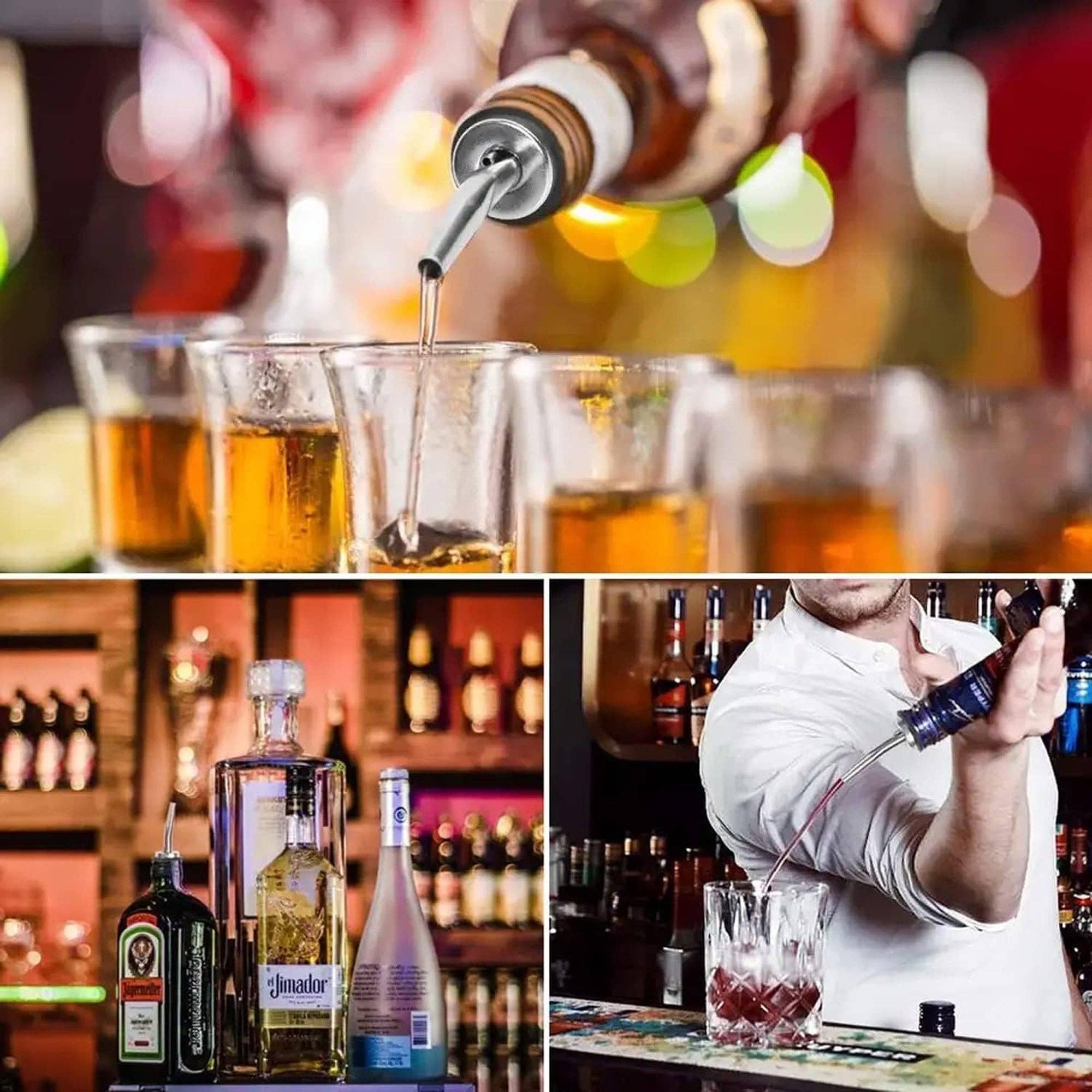 Vigor Path – Engroshandel Værktøj – 12-Pack Premium rustfrit stål klassiske koniske tudflaskehældere med gummistøvhætter2