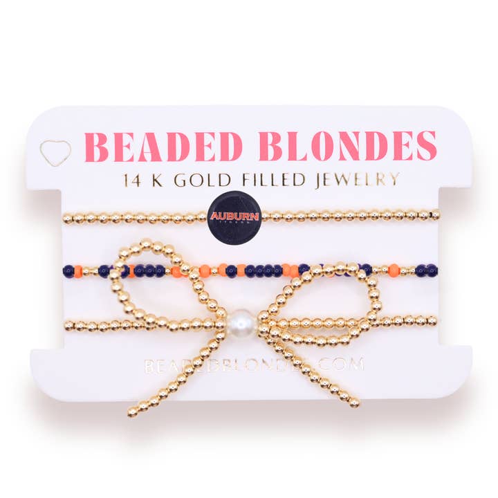 Auburn Logobåge Stapel av 3 för wholesale av Beaded Blondes