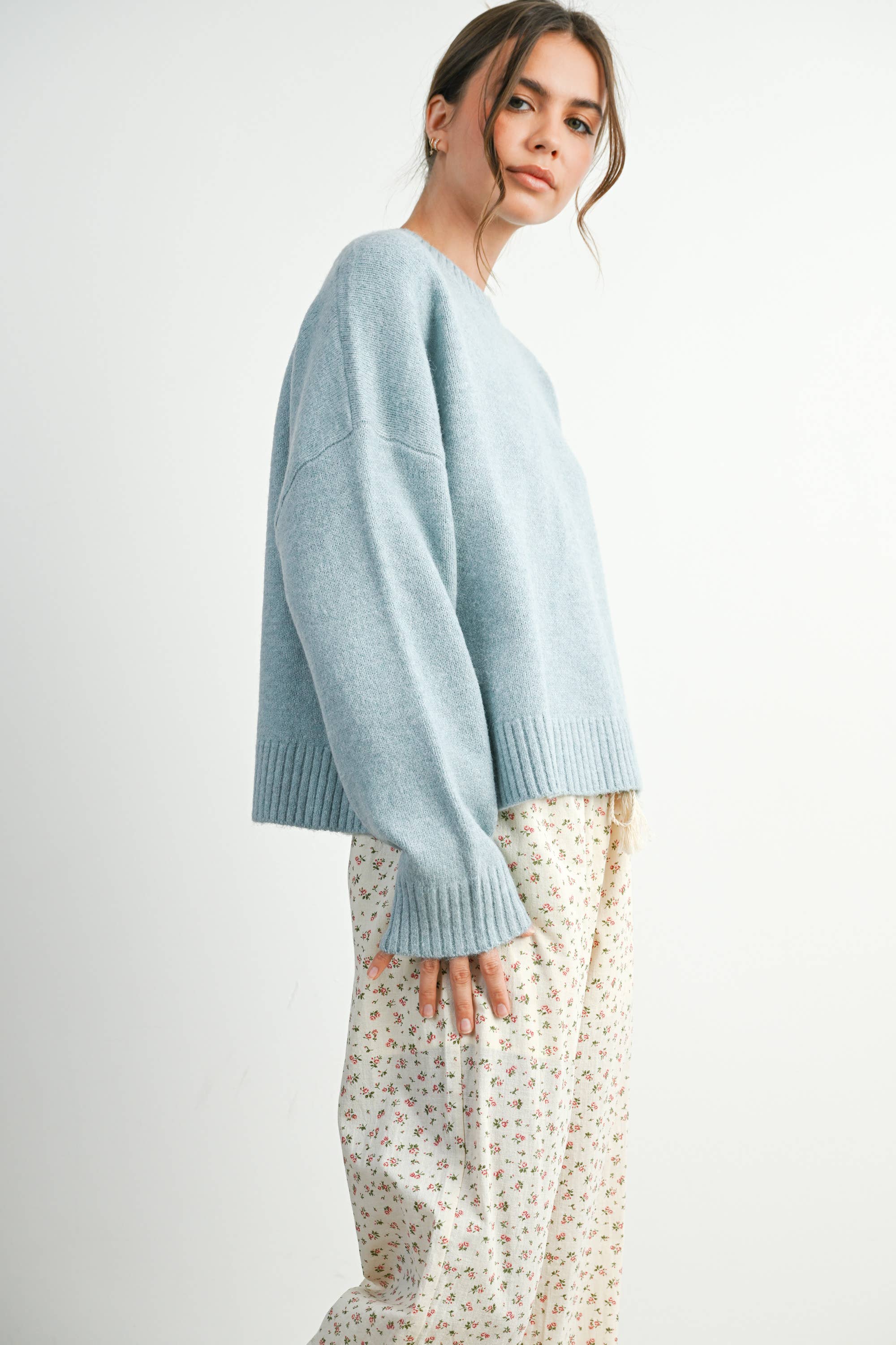 BUTTERMELON - Wholesale Knit Sweater - Women's - Tie-back Sweater - BMW781543