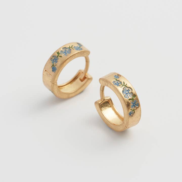 Fable England - Wholesale Hoop Earrings - FABLE Forget-Me-Not Mini Hoops