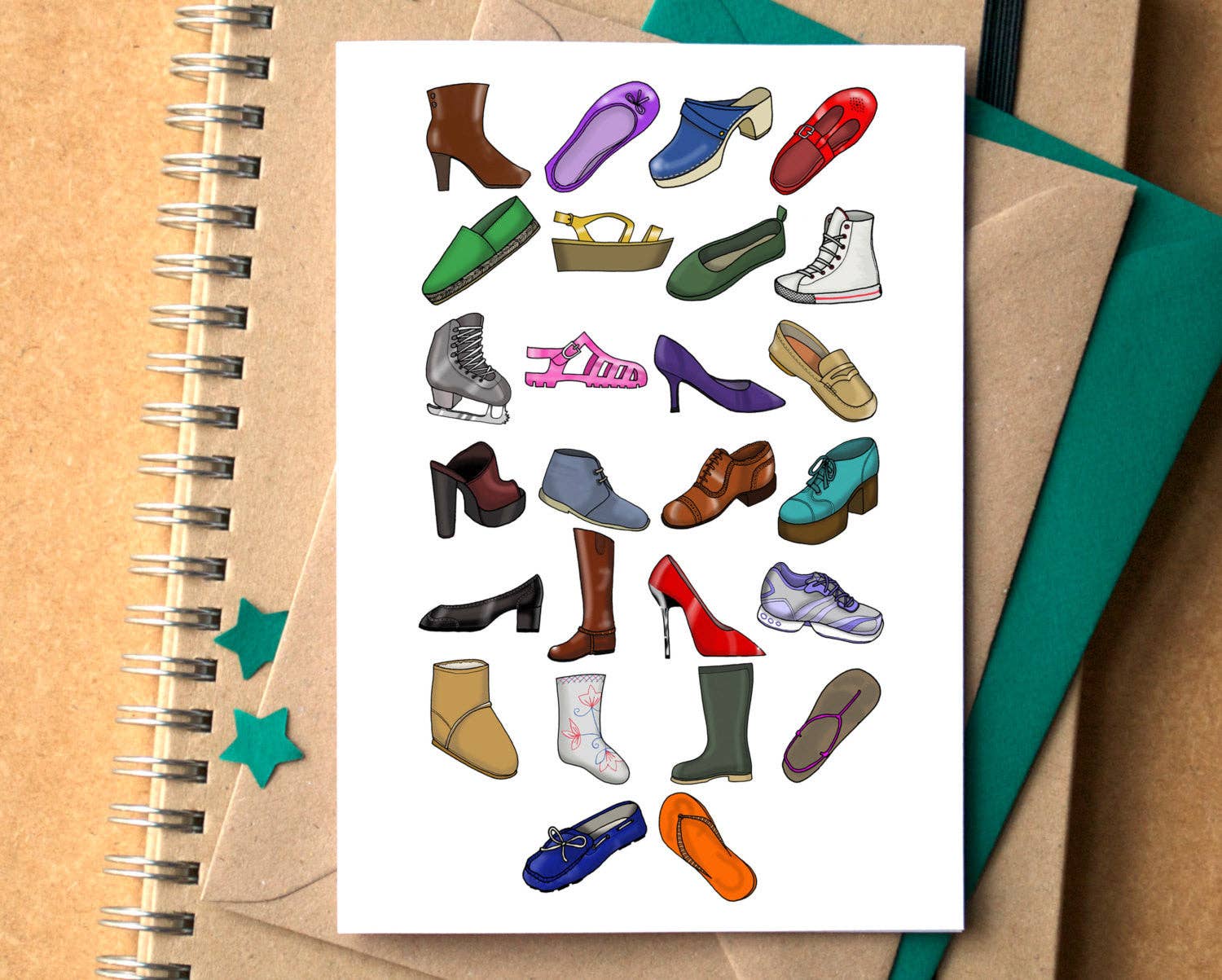 Becka Griffin Illustration – wholesale Everyday greeting card – Shoe Alphabet Greetings Card0