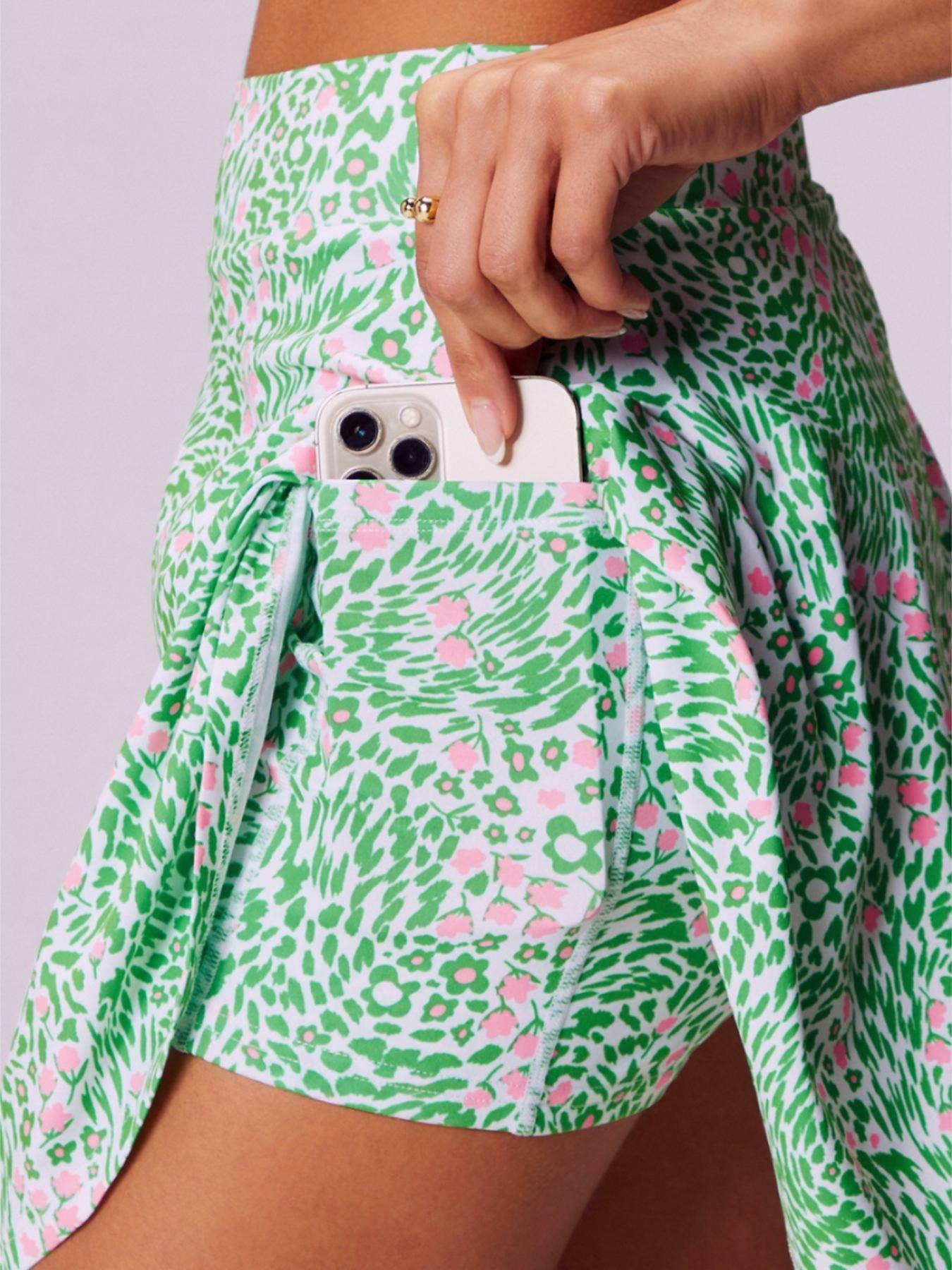 Rosa Clothing - Wholesale Skort - Women's - Abstract floral print athletic skirt tennis skort4