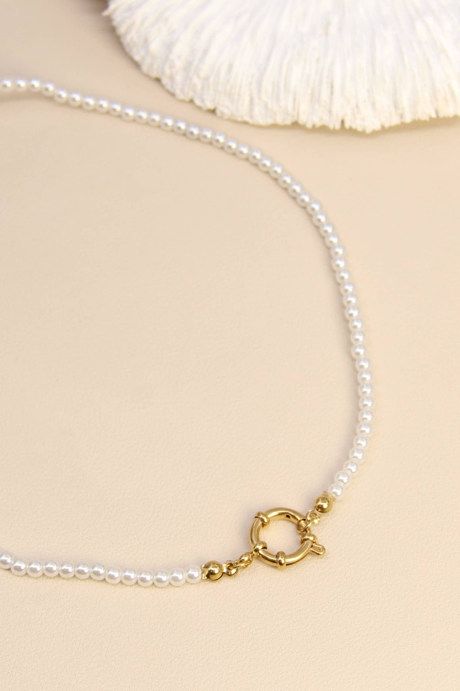 golden Pearl Necklace & Gold Clasp – Timeless Elegance for wholesale on Faire1