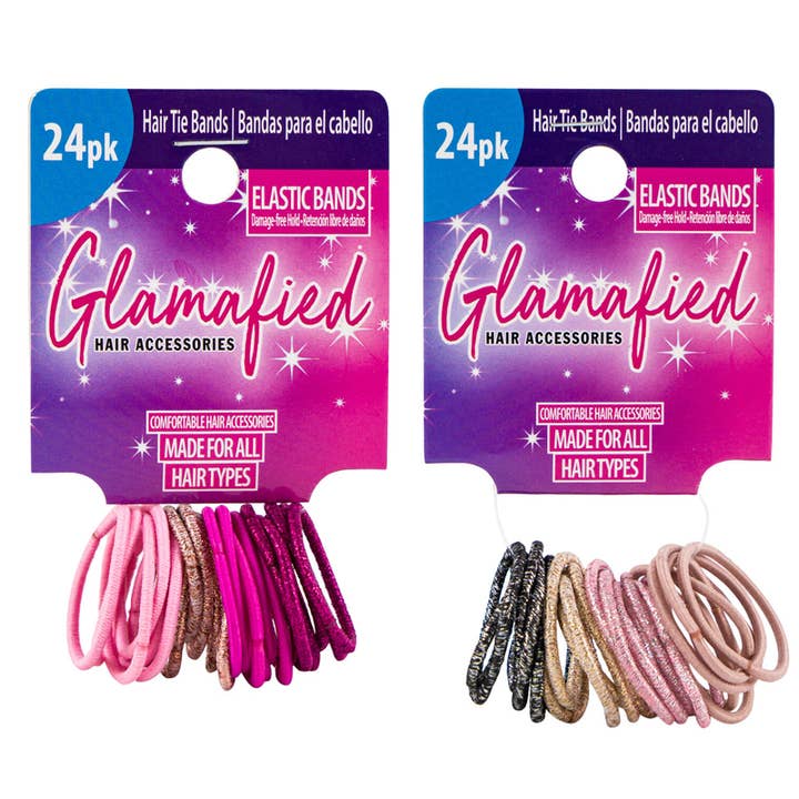 Deluxe Import Trading – wholesale Hair tie – PONYTAIL BANDS 24pc ELASTIC MU