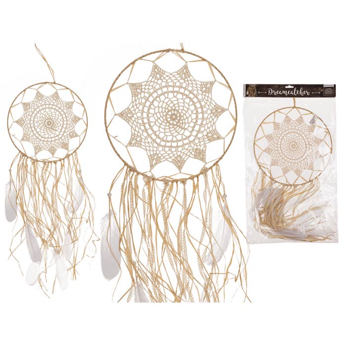 Out of the blue KG - Wholesale Dream Catcher - Ivory coloured fabric Dreamcatcher,
