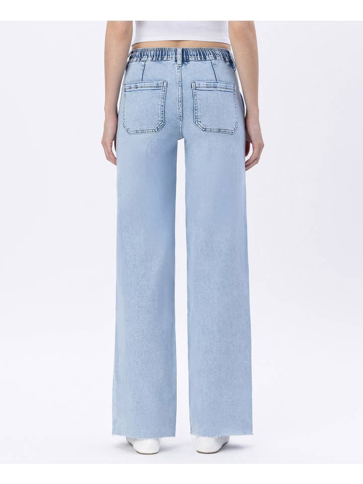 KLART Wide-leg jeans med højt liv og snørelukning i taljen LV1902 for engroshandel på Faire1