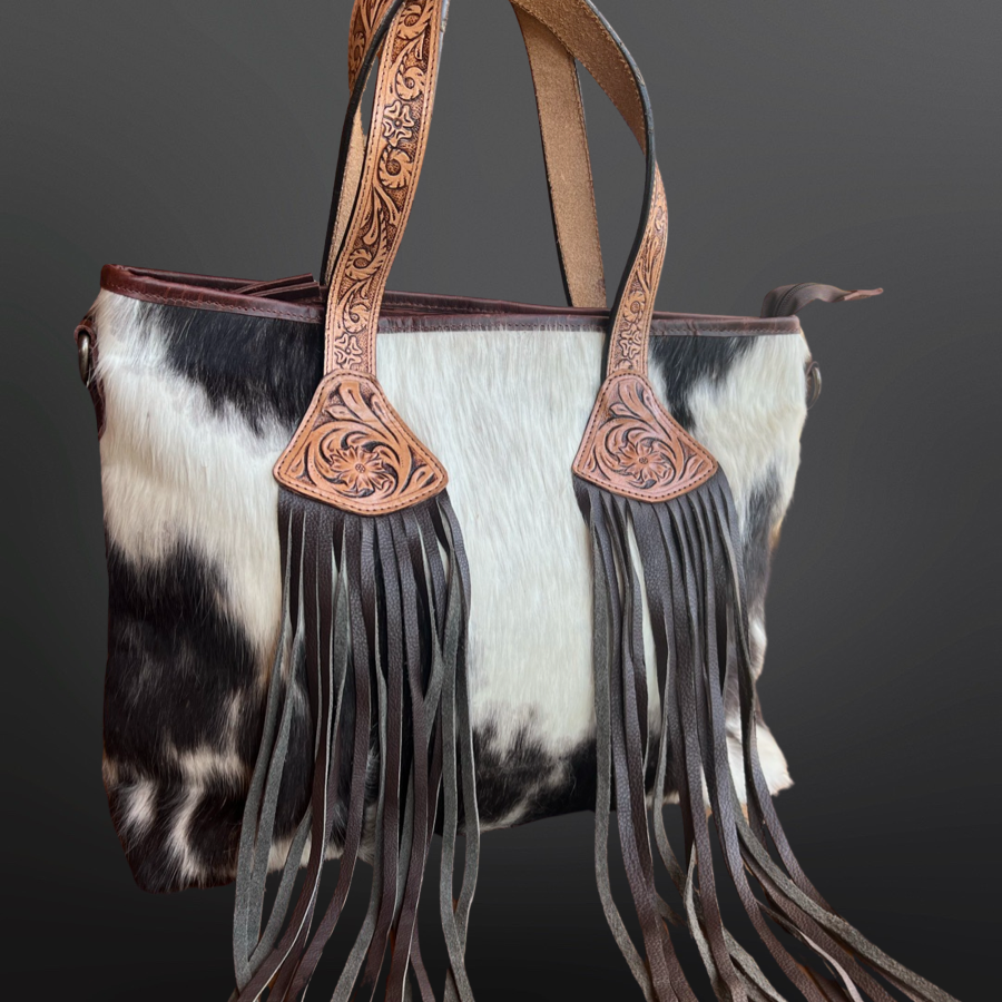 Westrian International - Wholesale Tote Bag - Women's - CLEARANCE - Long Fringe Cowhide Leather Handbag0