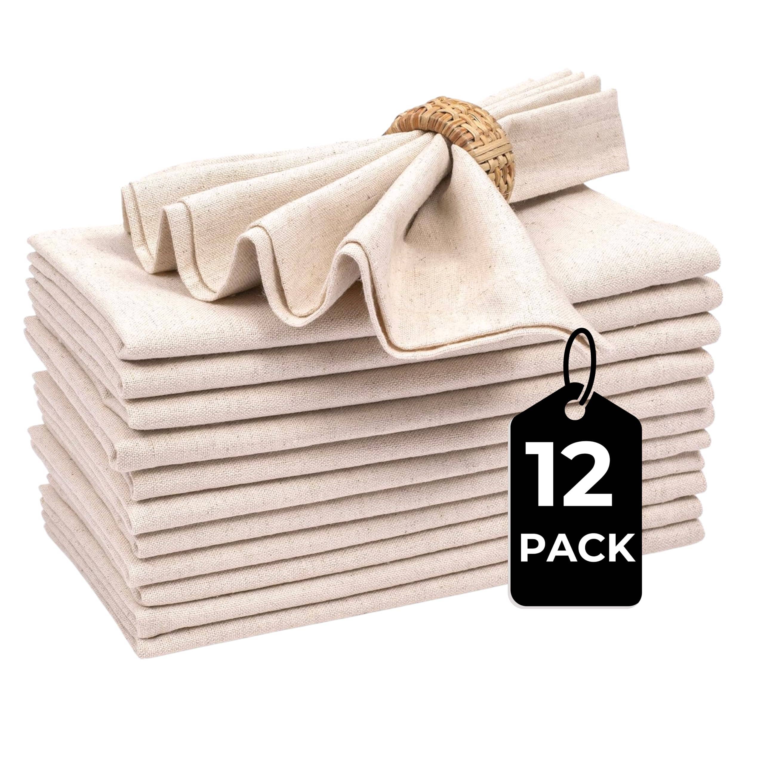 Premium Cotton Linen Cloth Napkins 18x18 Natural (Set of 12) for wholesale on Faire3