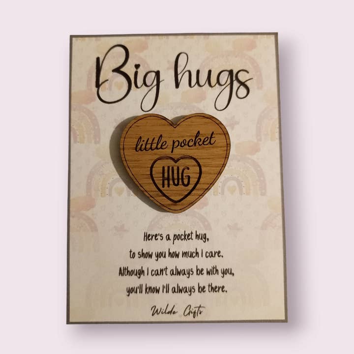 Big hugs Oak pocket hug for wholesale by Wilde Gifts UK