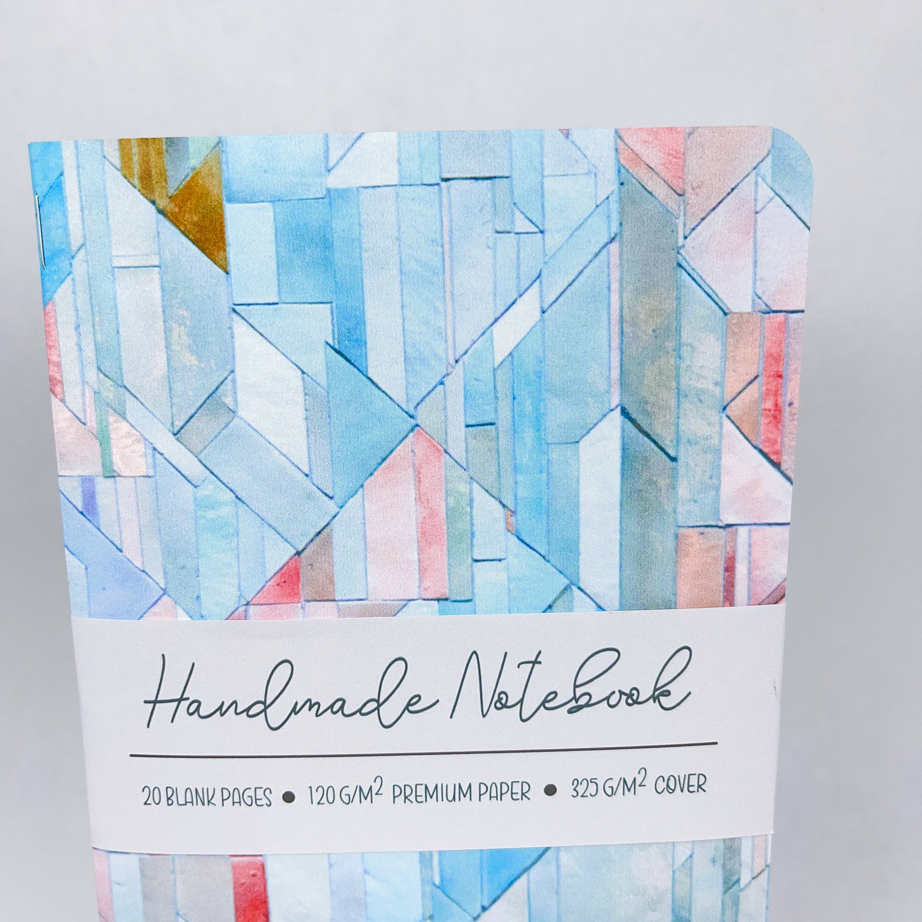 Art by Erica H & Rebel Stitchers - Vente Cahiers - Carnet à reliure agrafée fait main - Carreaux géométriques - Style 26