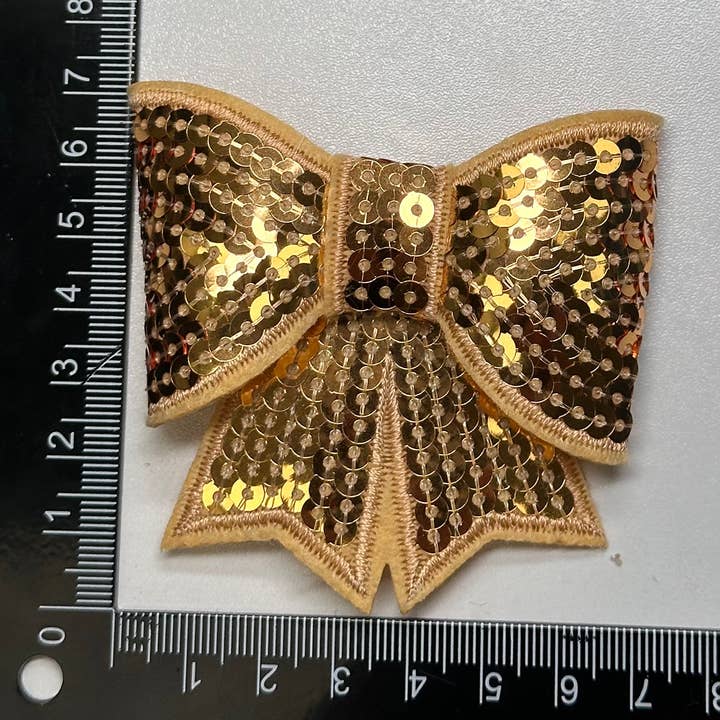 Aloe and Milk Boutique - Wholesale Patch - Sequin Bow Large Patch, sequin patch, bow patch, cheer patch14