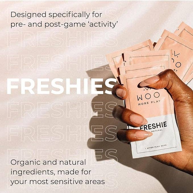 Woo More Play - Wholesale Intimate Cleanser/Wipe - Freshies Feminine Wipes (20 Count) - Hypoallergenic Natural