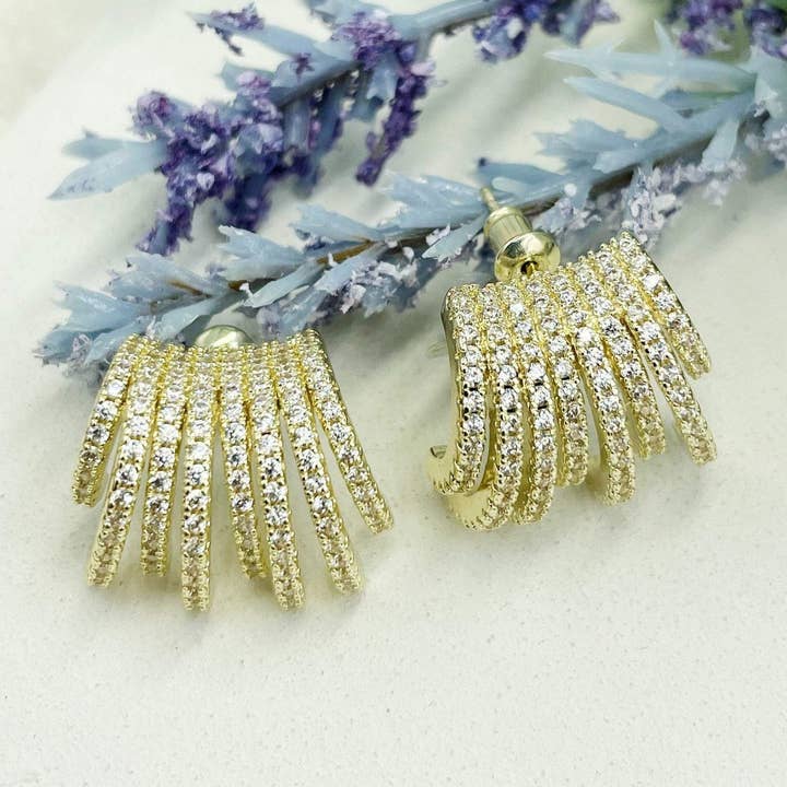 Lovely Zirconia Cascade Earring for wholesale by Cherie by Cherie