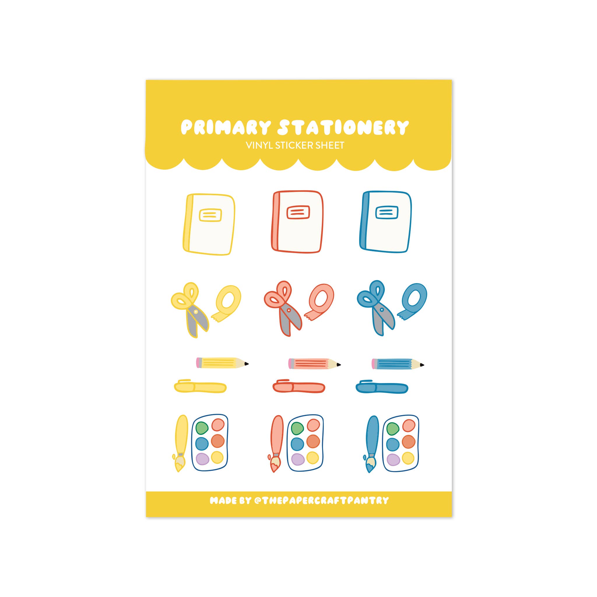 The Paper + Craft Pantry – wholesale Klistermärke – Primär kontorsmaterial vinylklistermärkesark0