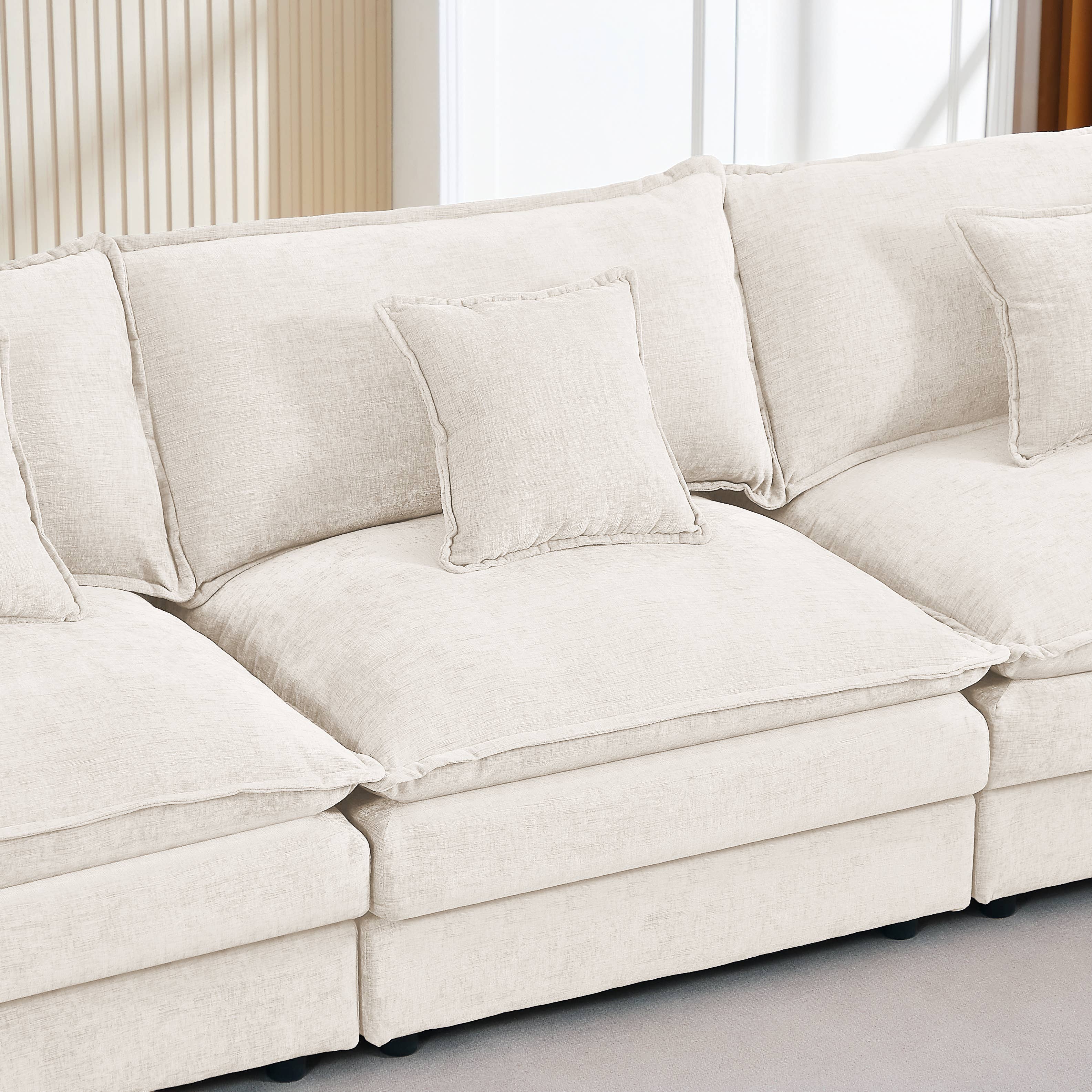 39F Inc. - Wholesale Sofa - Lunara 130" U-Shaped Sectional Sofa w 2 Ottomans,7 Colors43