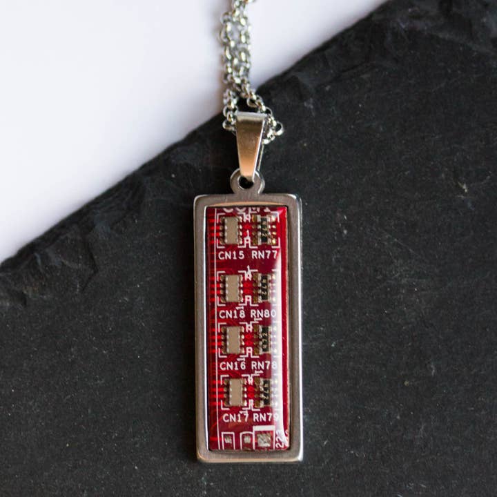 Pavlysh s.r.o. - Wholesale Pendant/Charm Necklace - Circuit board necklace, small rectangle4