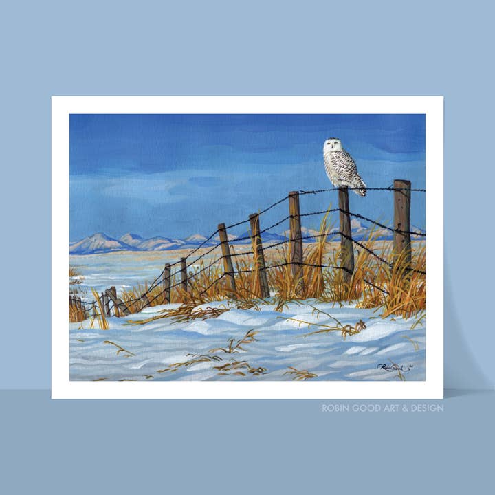 Snowy Owl Art Print for wholesale by Robin Good Art & Design