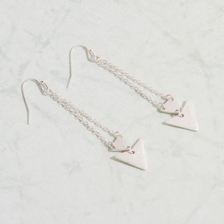 E2208-SL Triangle Dangle Earring for wholesale by CEmeraki