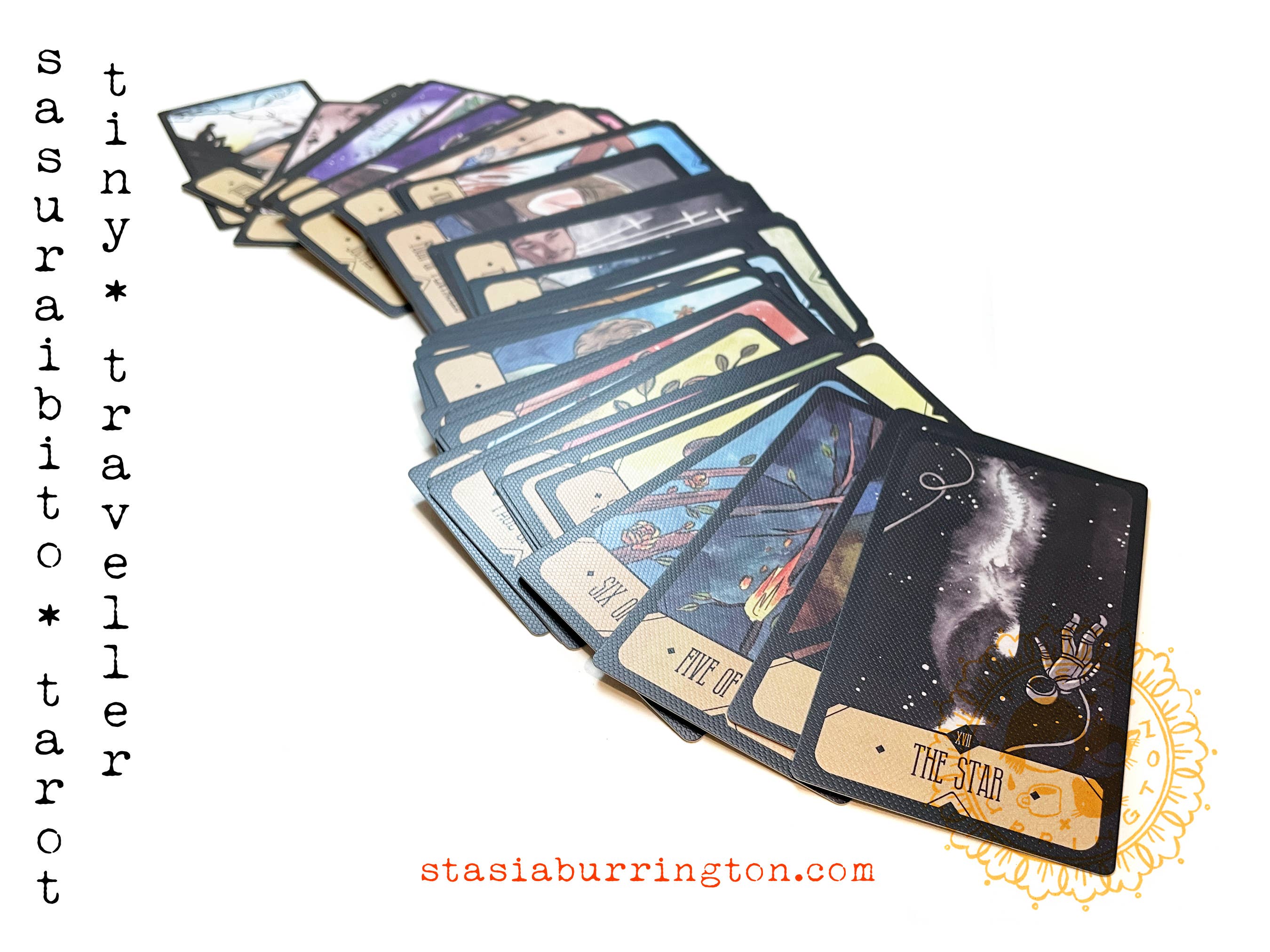 Stasia Burrington Illustration - Wholesale Tarot Cards - Deck - Tiny Traveller - The Sasuraibito Tarot - Compact4
