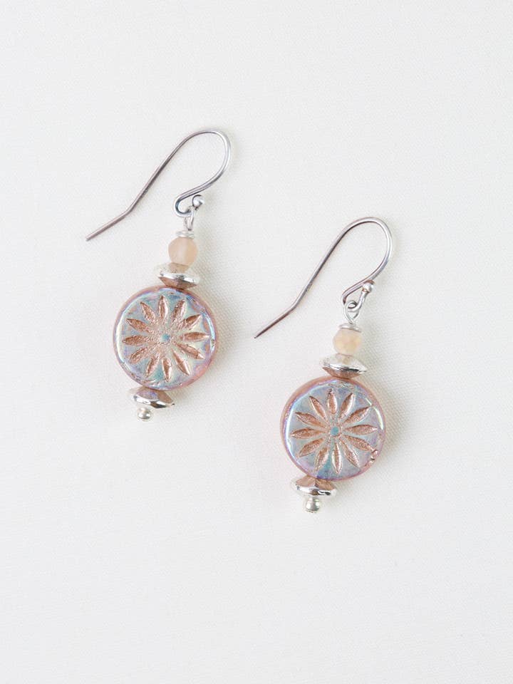 Blush Crystal, Czech Glass Simple Earrings for wholesale by Anne Vaughan Designs Jewelry