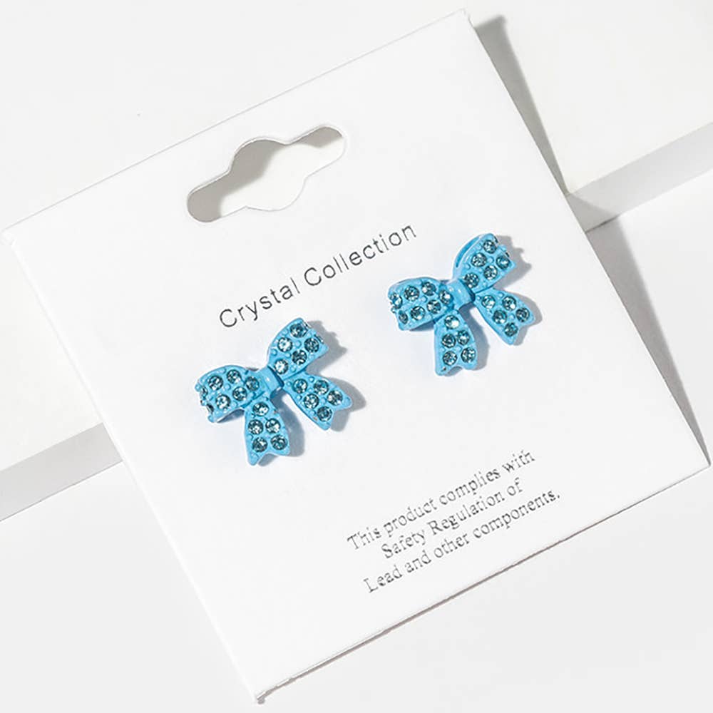 Sensibling Corp. - Vente Clous d'oreille - Boucles d'oreilles clous nœud en strass cristal5