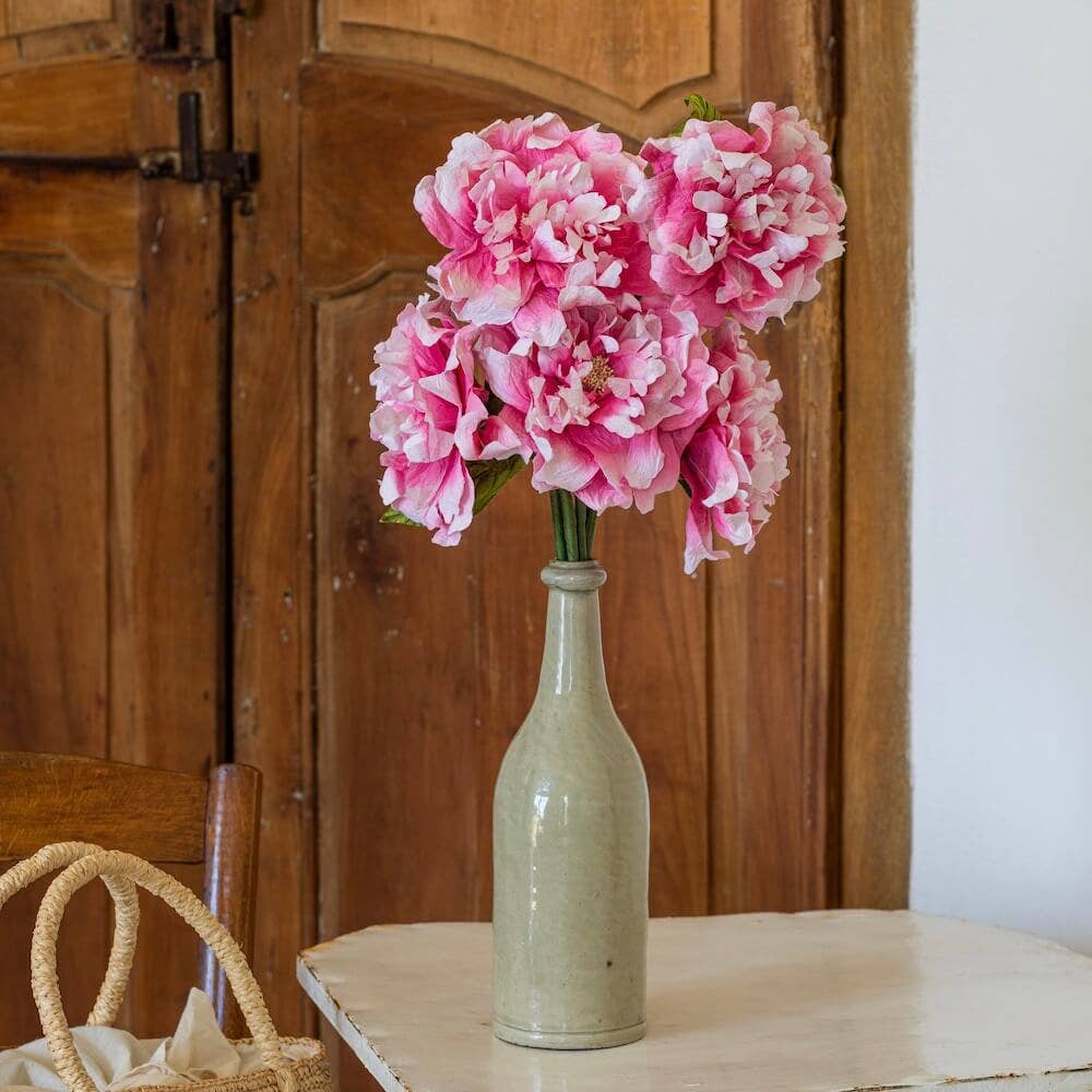 Flowrette – Flores artificiais por atacado – Peônia de papel rosa escuro1